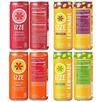 IZZE Sparkling Juice, Variety Pack, 8.4 Fl Oz Can (Pack of 24)