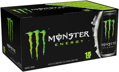 Monster Energy Drink, Green, Original, 16 Ounce (Pack of 15)